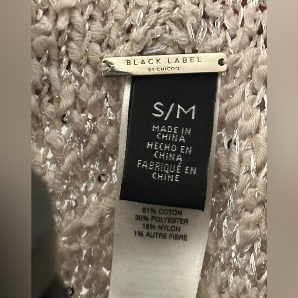 Chico’s Black Label Sequin Cocoon Cotton-blend Boho Vest sweater - Picture 16 of 16